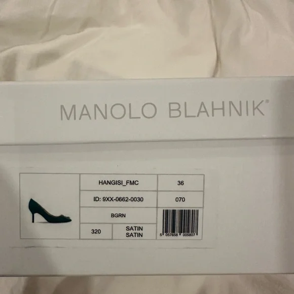 Manolo Blahnik Hangisi 70 Emerald Pumps - Picture 4 of 4